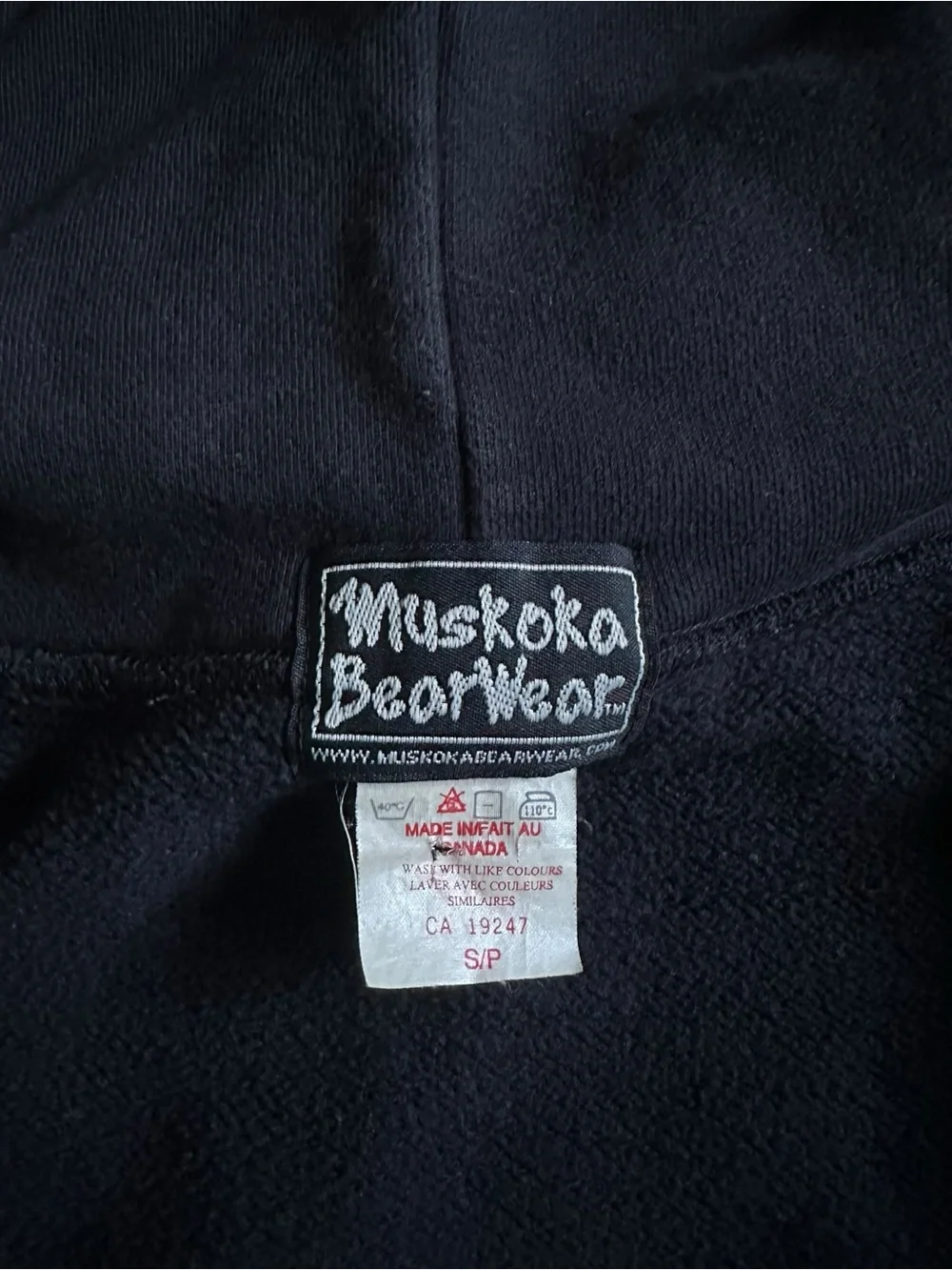 Vintage Navy Canadian Muskoka Bearwear Heavyweight Hoodie size S - Picture 6 of 13